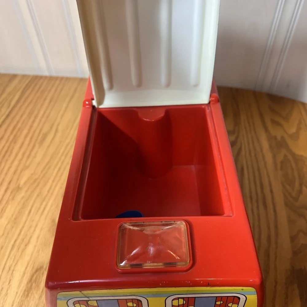 Vintage Playskool Pop N Ride Van 1970s Red Push Ride On Popper Toy